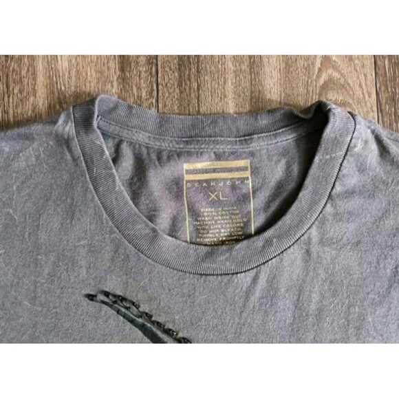 Sean John T-Shirt Men's XL Safety Pinned Rhino Gray Short Sleeve - Picture 5 of 9